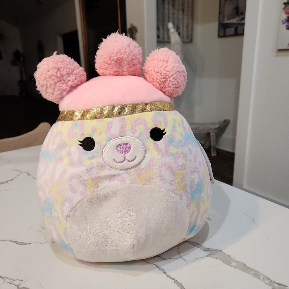 NWT SQUISHMALLOWS  10INCH PINK CHEETAH - BEEBZ SQUISH-DOO